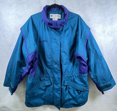 Columbia Sportswear Gizzmo Vintage Jacket Womens Sz L Large Blue Purple