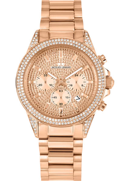 Jacques Lemans St.Tropez 1-2051B Damen Uhr Cronograph Edelstahl - Bild 1 von 1