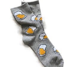 Funky Retro Novelty BEER MUG SOCKS Oktoberfest Sports Bar Drink Football Theme