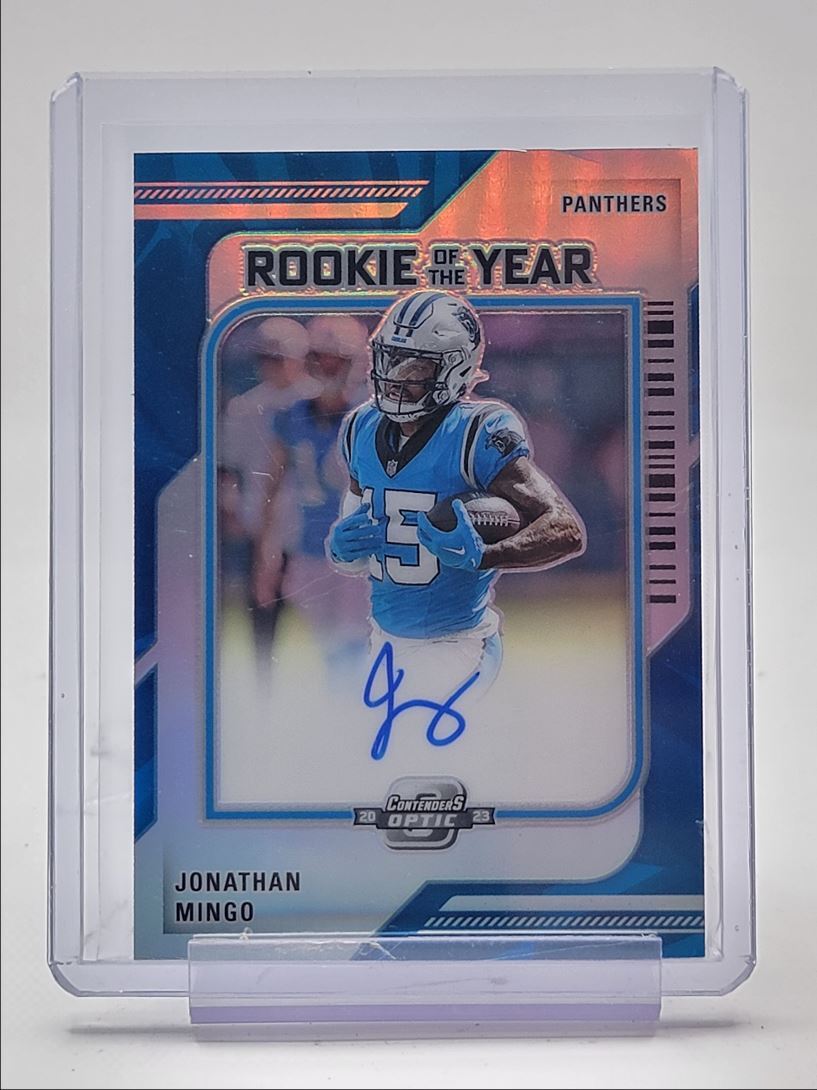 JONATHAN MINGO 2023 CONTENDERS OPTIC ROOKIE OF THE YEAR RC AUTO /99 Q2620