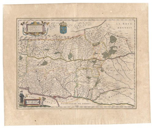Landkarte "Lionnois, Wald, Beaviolois et Masconnois" (Rhône-Loiretal) Blau, 1645 - Bild 2 von 7