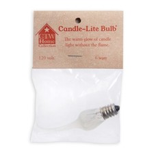 Farmhouse Silicone Candle-lite Bulbs Med 3/4 " 6 Watt Set of 6 3640801