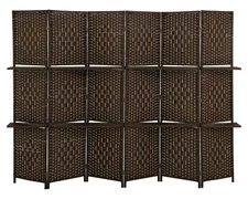 Room divider 6 panel room screen divider wooden screen folding portable