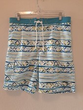 TOMMY BAHAMA Board Shorts Swim Trunks Baja Cecina Stripe Galaxy Blue Size M