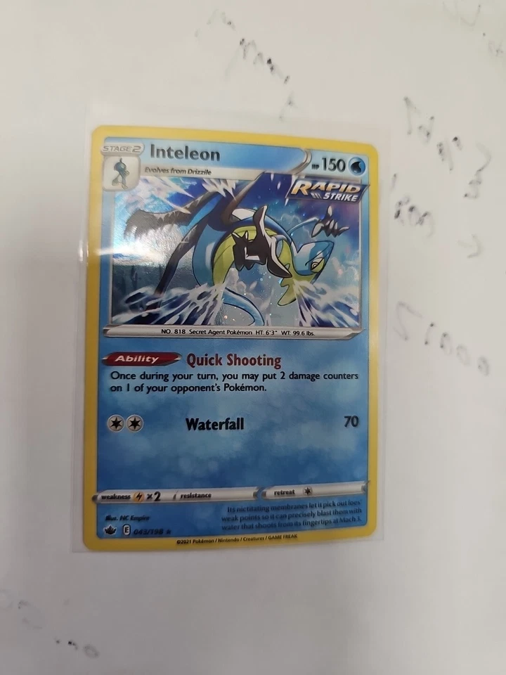 Inteleon 043/198 Swsh06: Sword & Shield - Chilling Reign Reverse Holo - Image 2 of 3