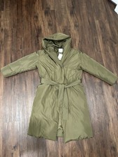 Woman’s Olive Green Gb Puffer Trench Coat Sz S