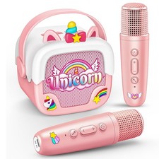 Mini Karaoke Machine for Kids Girls: Unicorn Portable Bluetooth Speakers with...