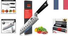 Couteau Santoku Damas 18 cm - Performance Professionnelle pour Cuisson Exquise