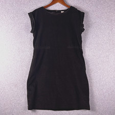 Lands' End Canvas Shift Dress Women 38 Dark Olive Pockets Boat Neck Casual Party