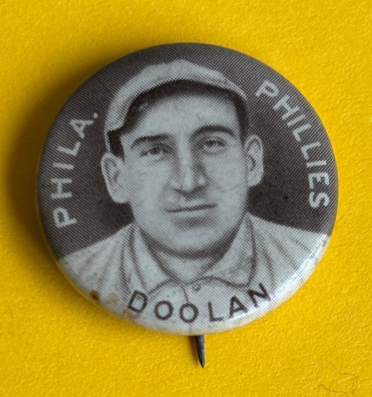 1910-12 SWEET CAPORAL PIN MICKEY DOOLAN PHILADELPHIA PHILLIES NICE CONDITION!