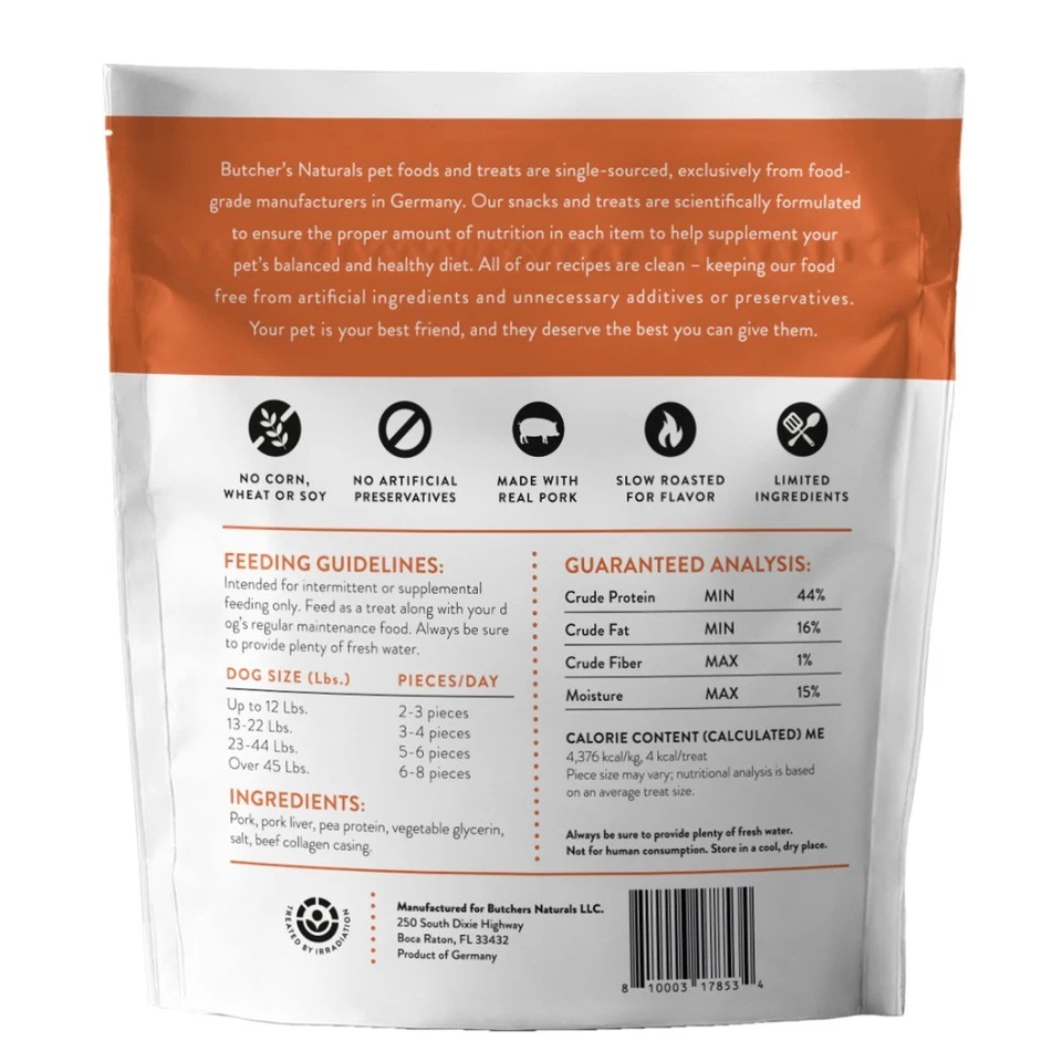 Golosinas de entrenamiento Butcher's Naturals perlas de cerdo secas para perros, 10 oz Foto 2 de 4