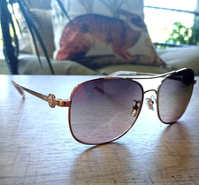 Coach Sunglasses HC7127 C6177 9331U8 Rose Gold Aviator w/ Brown Gradient Lenses