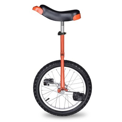 Yescom 16 In Wheel Outdoor Unicycle Adjustable Seat Exercise Unicycle, Orange