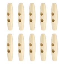 10pcs Wooden Toggle Buttons 60mm 2-Hole Wood Olive Sewing Button, Natural Color