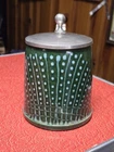 Old Vintage Antique green Lidded German beer stein Germany signed