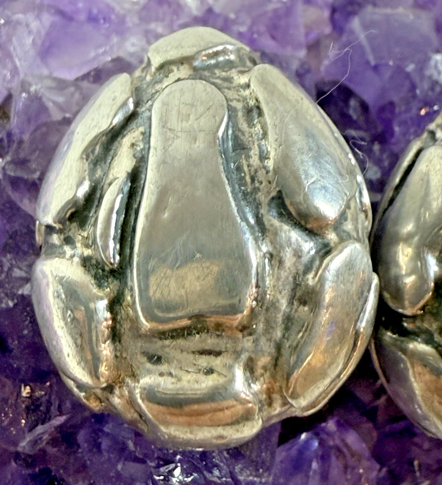 Pendientes de clip hinchados modernistas de plata de ley 925 SSD Simon Sebbag Designs Foto 3 de 4