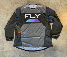 Fly Racing Kinetic Reload Jersey Charcoal/Black/Blue Iridium X-Large | 377-520X