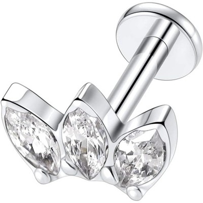 Titan-Lippenpiercing Studs 16G G23 Silber Schmuck - Implantatqualität