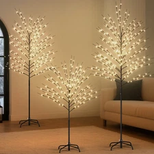 SUNYRISY LED Lighted Trees 5Ft/6Ft/7Ft Light Twinkling Tree & 8 Lighting Modes
