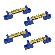 Grounding Bus Bar 6 Positions Terminal Block Ground Bus Bar Brass Wire Screw Ter