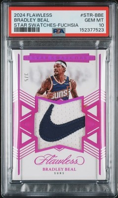 2024 PANINI FLAWLESS STAR SWATCHES FUCHSIA #STR-BBE BRADLEY BEAL 3/5 PSA 10