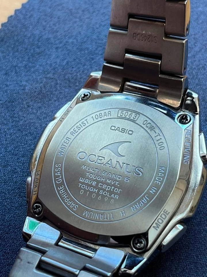 Casio Oceanus Solar OCW T 100 Men's Watch Silver Used Japan - Image 4 of 4