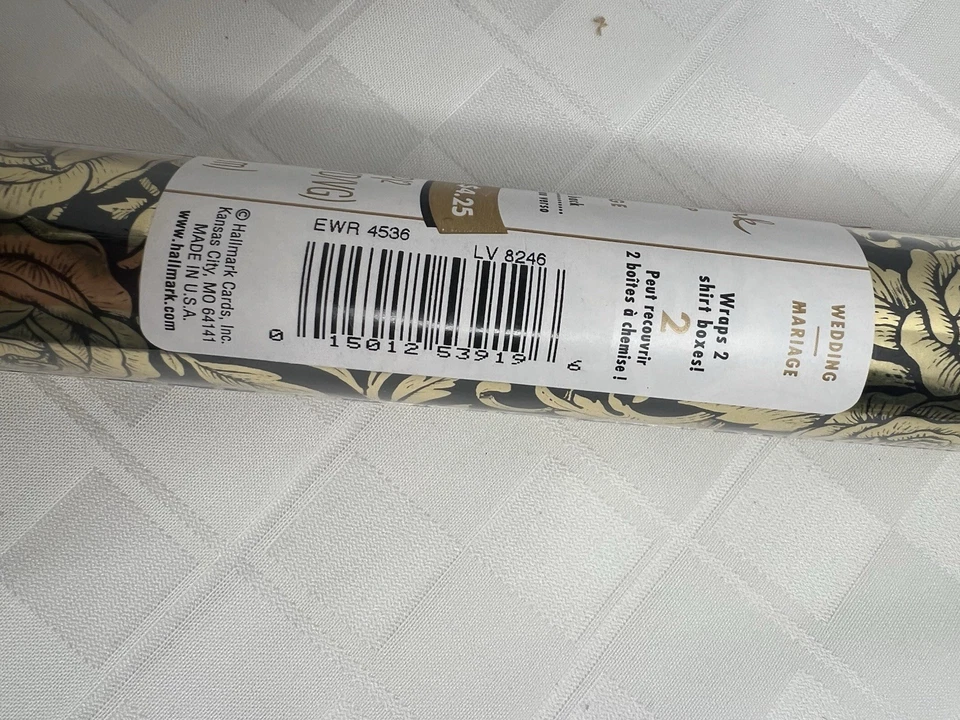 De colección NUEVO Papel Envolvente Regalo Aniverso Boda Rosas Doradas Sello 12.5 pies cuadrados EE. UU. Foto 4 de 4