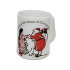 Vtg Holly Hobbie Federal Milk Glass Mug Love Is The Magic Of Christmas Santa