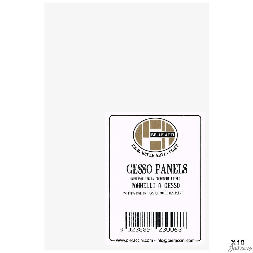 Belle Arti Gesso Panel Poplar Plywood 10x15cm 8mm For Oil Acrylic Ink Pack 10