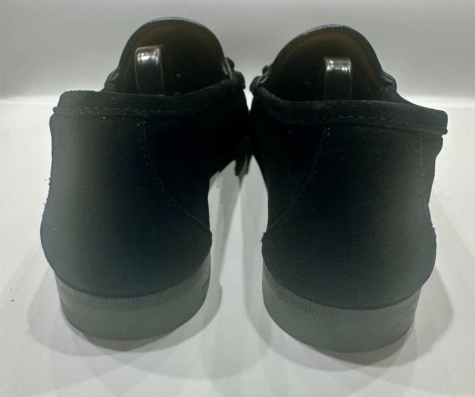 Mocasines Gucci para mujer 1955 Horsebit Accent gamuza negra suela con orejetas talla: EE. UU. 7 37 Foto 4 de 4