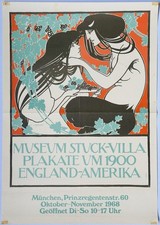 Original Jugendstil Plakate um 1900 Poster 1968 Will Bradley Museum Stuck-Villa