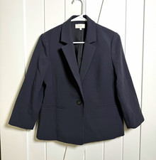 Vince Dark Gray Solid Lined One-Button Blazer Women s Size 4 Capsule Minimalist