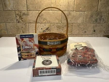 NEW Longaberger 1997 Inaugural Basket, Liner, Protector, & Tie-On