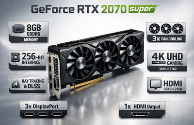 GeForce RTX 2070 Super   8GB GDDR6  Grafikkarte Game GraphicCard Video DP HDMI