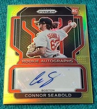 2022 Panini Prizm #RA-CO Connor Seabold Gold Prizm Auto Rookie RC 9/10 SSP MINT