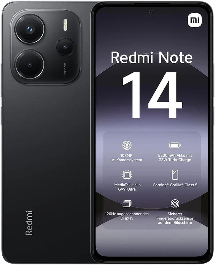 Xiaomi Redmi Note 14 Smartphone 6GB 128GB Android - Midnight Black