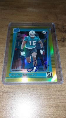 2021 Donruss Rated Rookie IP Autograph Jaelan Phillips Signed Card Eagles 