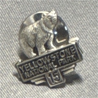 Yellowstone National Park Bear Sterling Silver Lapel Pin Screwback STERL