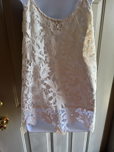 Cabi Top Ivory Lace Overlay Sleeveless # 5254 Tank Blouse Women’s Size S - Picture 4 of 19