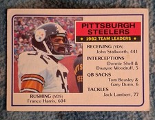 Topps 1983 1982 Team Leaders #355 Pittsburgh Steelers Franco Harris Football