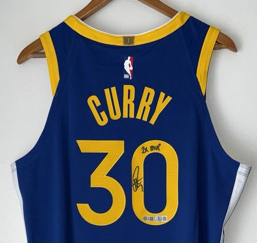 Stephen Curry "2x MVP" Signed Warriors Nike ADV NBA Authentic Jersey USASM & BAS