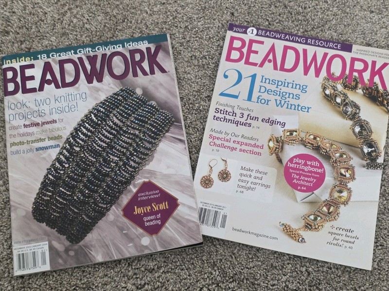 Lot of 2 - Beadwork Magazines - DEC 2003/JAN 2004 -DEC 2010/JAN 2011