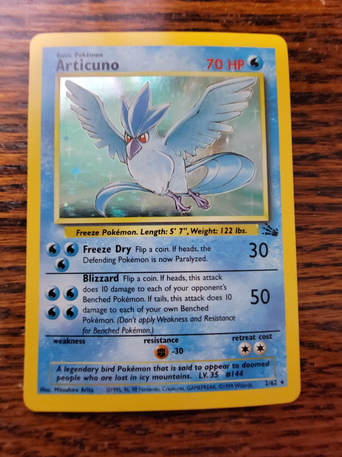 LP Articuno 2/62 Fossil Holo Rare Pokemon Card