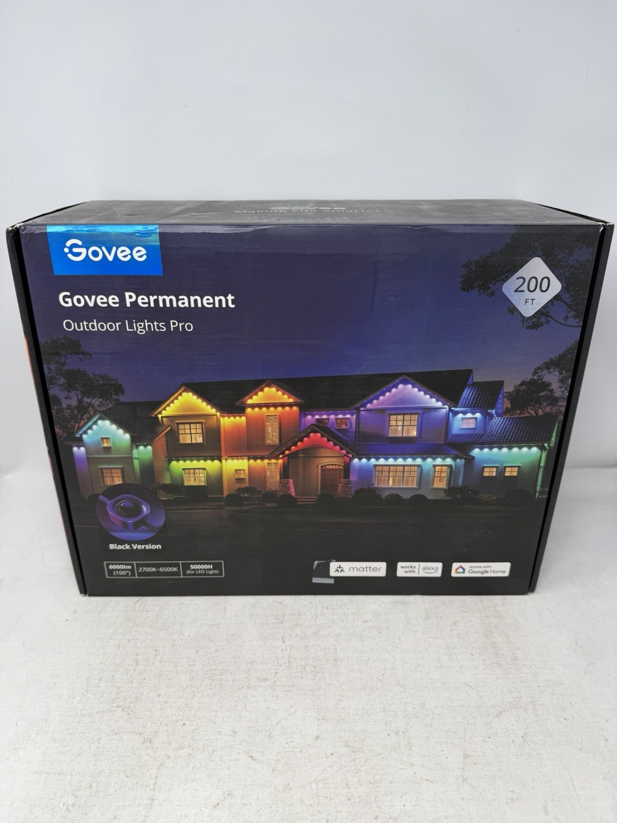 Govee Permanent Outdoor Lights Pro, 200ft LED Lights Black Version (Incomplete)