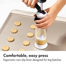 NEW - 14-Piece Cookie Press Set with 12 Stainless Steel Disks and Storage Case