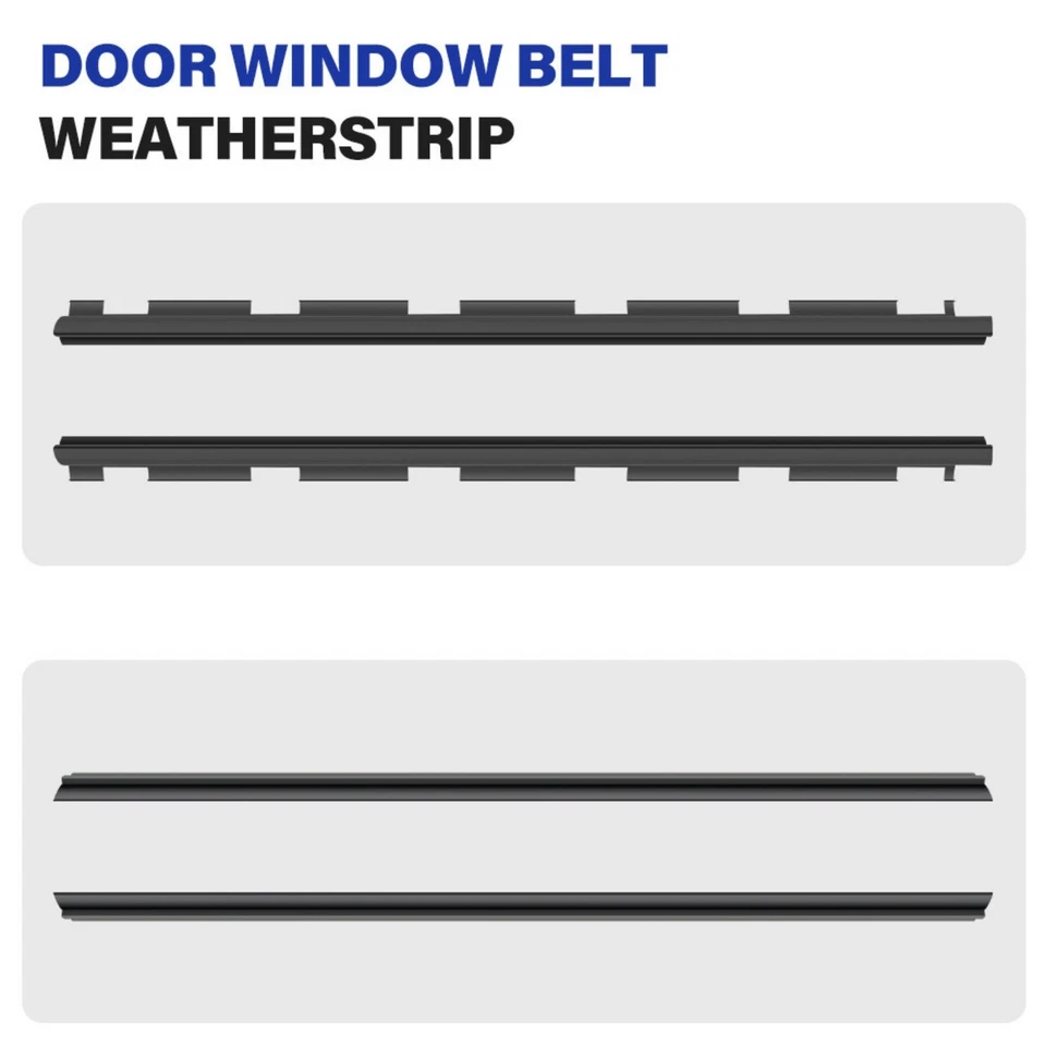 Fit For Chevy GMC Truck Inner & Outer Front Window Sweep Felt Seal Weatherstrip - Image 3 of 4