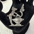 Vintage Pewter Cherub Big Steam Hot Cooking Pot  Brooch Pin  Victorian Nice — photo 7
