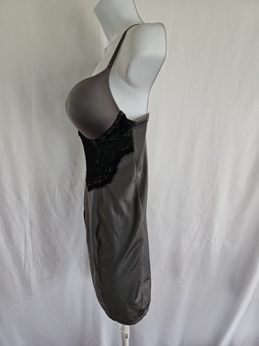 Flexees Pretty Shapewear Full Body #2364 Gray with Black Lace 36B - Picture 2 of 12