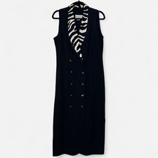 Vintage Zebra Neck Women's Black Dress Sz XS