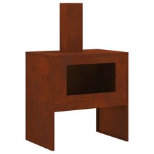 Fire Pit Steel Outdoor Fireplaces Garden Terrace Feature Modern Unit  vidaXL